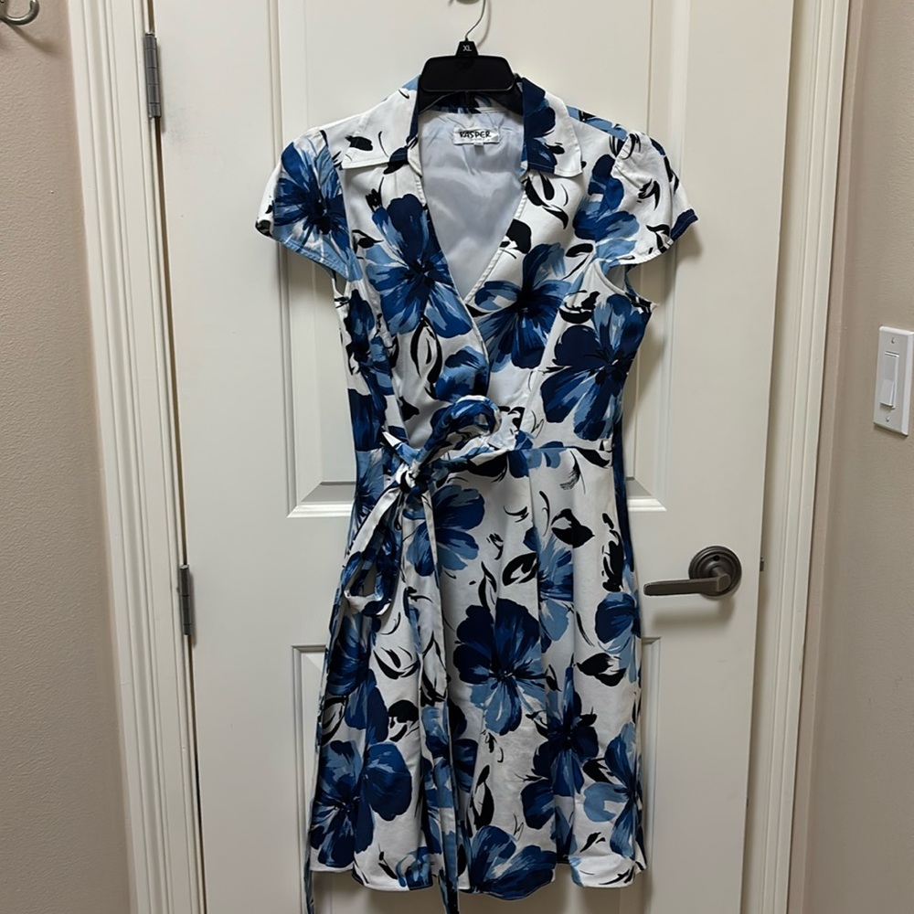 KASPER floral wrap dress